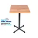 Mesa design industrial tampo de madeira noce 50x50 p/ restaurante