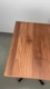 Mesa design industrial tampo de madeira noce 50x50 p/ restaurante