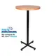 Mesa bistrô design industrial tampo de madeira noce 50cm de diâmetro p/ restaurante