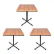 Kit 3 mesas design industrial tampo de madeira noce 70x70 p/ restaurante