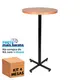Kit 4 mesas bistrô design industrial tampo de madeira noce 50cm de diâmetro p/ restaurante