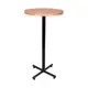 Kit 4 mesas bistrô design industrial tampo de madeira noce 50cm de diâmetro p/ restaurante