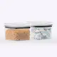Kit 2 potes hermético transparente quadrado 500ml para granel cereais alimentos