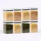 Kit 8 potes hermético transparente quadrado 1l para granel cereais alimentos