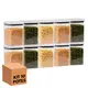 Kit 10 potes hermético transparente quadrado 1l para granel cereais alimentos