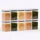 Kit 10 potes hermético transparente quadrado 1l para granel cereais alimentos