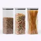 Kit 3 potes hermético transparente quadrado 2,2l para granel cereais alimentos