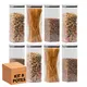 Kit 8 potes hermético transparente quadrado 2,2l para granel cereais alimentos
