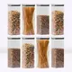 Kit 8 potes hermético transparente quadrado 2,2l para granel cereais alimentos