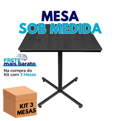 Kit 3 mesas sob medida para restaurante