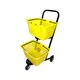 Carrinho de compras compacto duplo 50 litros amarelo