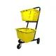 Carrinho de compras compacto duplo 50 litros amarelo