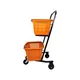 Carrinho de compras compacto duplo 50 litros laranja