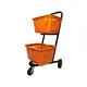 Carrinho de compras compacto duplo 50 litros laranja