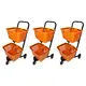 Kit 3 carrinhos de compras compacto duplo 50 litros laranja
