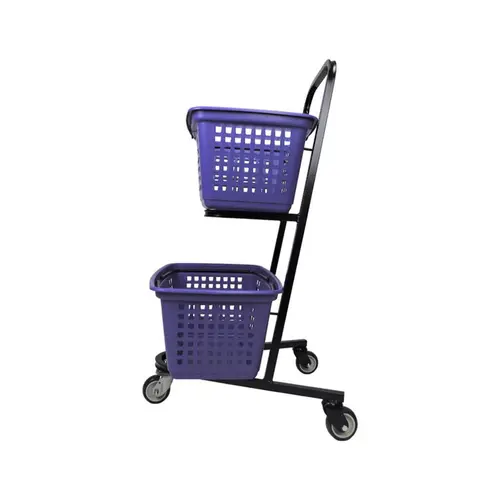 Kit 3 carrinhos de compras compacto duplo 50 litros lilás