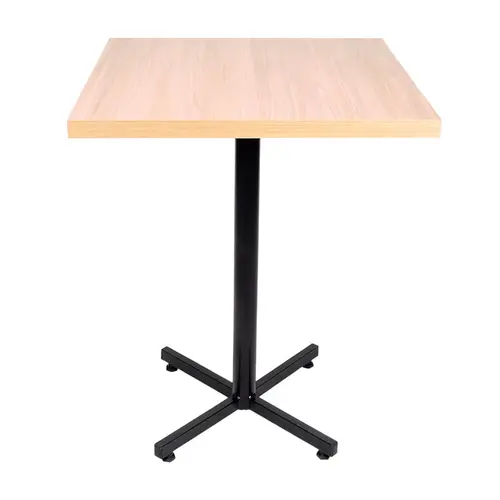 Mesa design industrial tampo de madeira carvalho 60x60 p/ restaurante