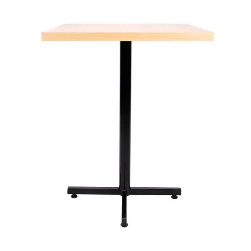 Mesa design industrial tampo de madeira carvalho 60x60 p/ restaurante