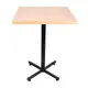 Mesa design industrial tampo de madeira carvalho 60x60 p/ restaurante