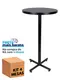 Mesa bistrô design industrial tampo de madeira preta 50cm de diâmetro p/ restaurante