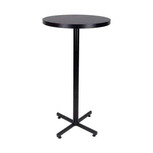 Kit 4 mesas bistrô design industrial tampo de madeira preta 50cm de diâmetro p/ restaurante