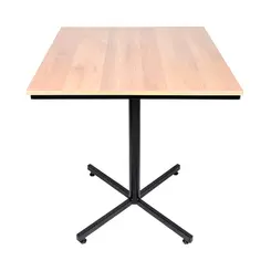 Mesa design industrial tampo de madeira carvalho 70x70 p/ restaurante