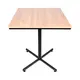 Mesa design industrial tampo de madeira carvalho 70x70 p/ restaurante