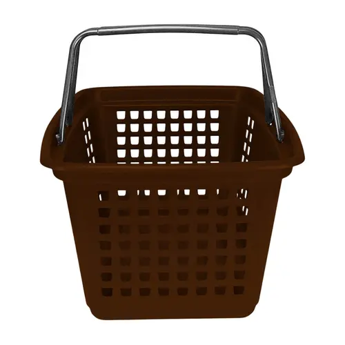Kit 5 cestas de compras grande 25l marrom