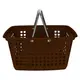 Kit 5 cestas de compras grande 25l marrom