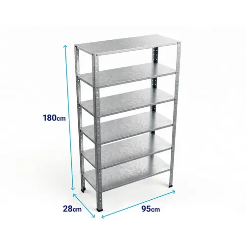 Estante prateleira de aço reforçado 6 bandejas 180x95cm