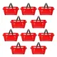 Kit 10 cestas de compras plástica 16l vermelha